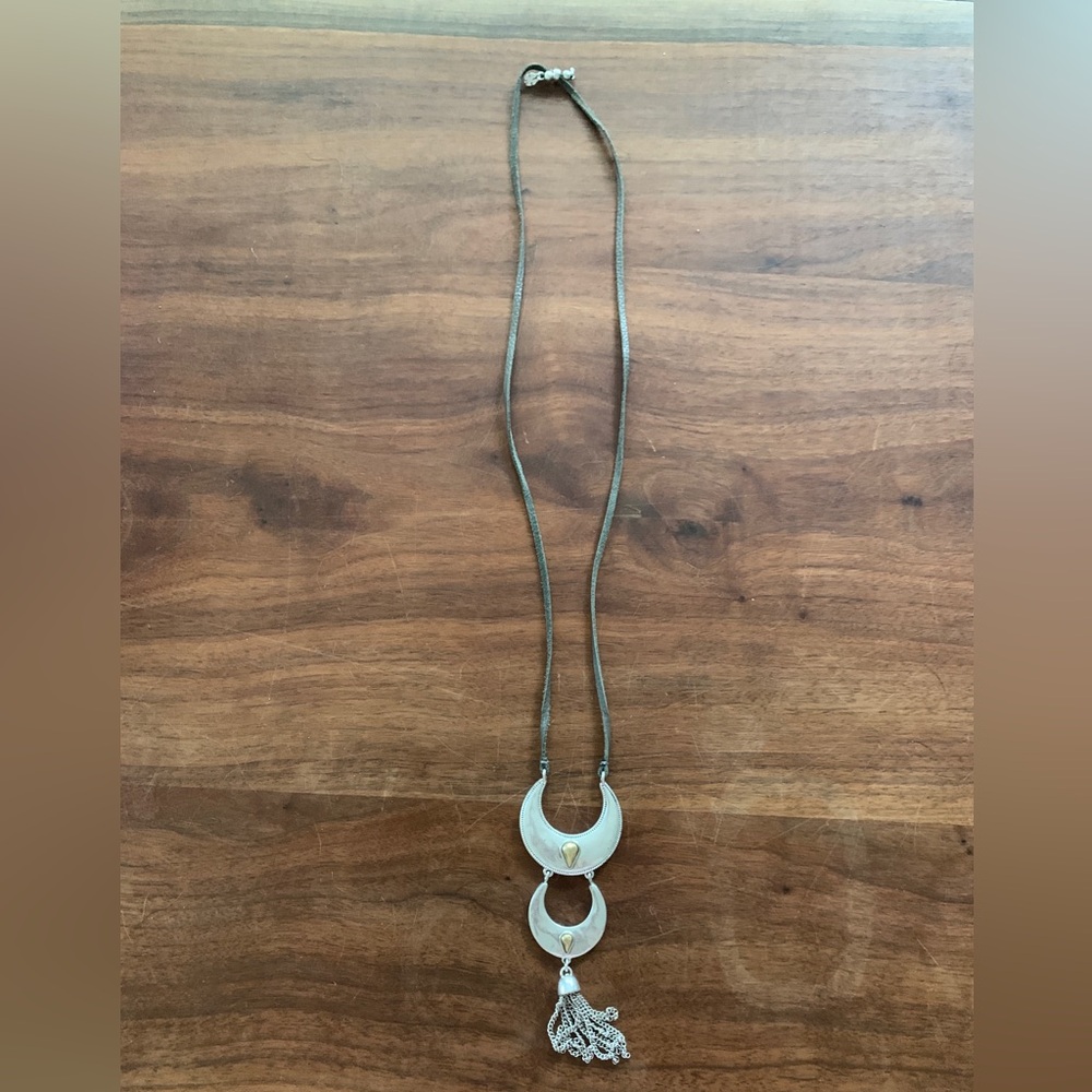 Lucky Brand two-tone crescent moon necklace